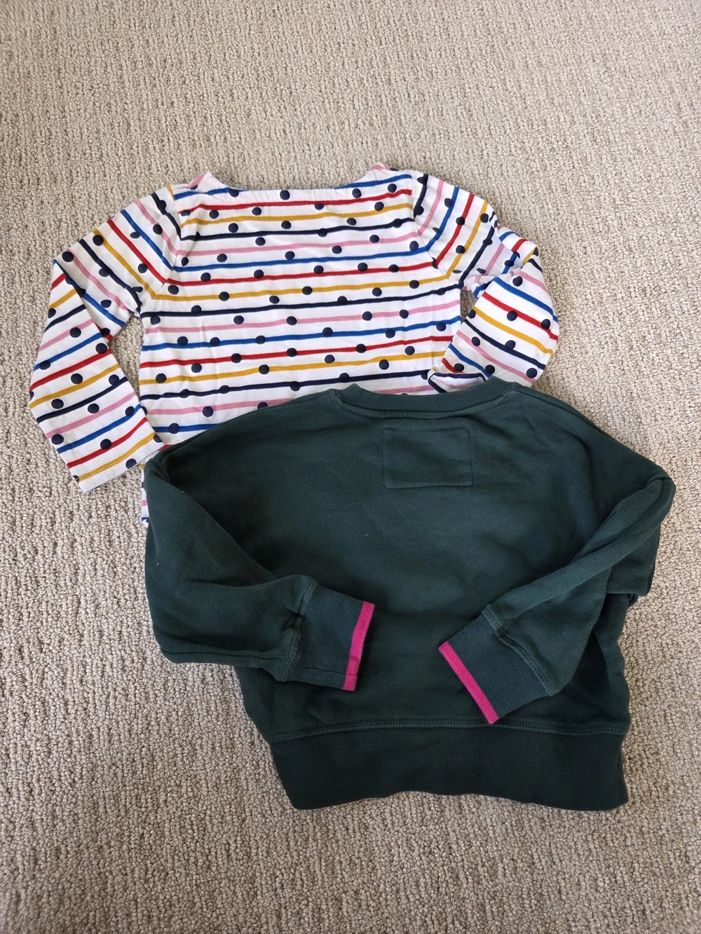 Mini Boden Girls Dinosaur Sweatshirt and Striped Top Set Size 3-4Y